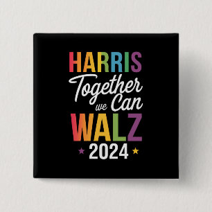 Harris Walz 2024 Kamala Together We Can LGBT Button