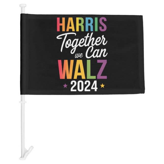 Harris Walz 2024 Kamala Together We Can LGBT Car Flag (Front)