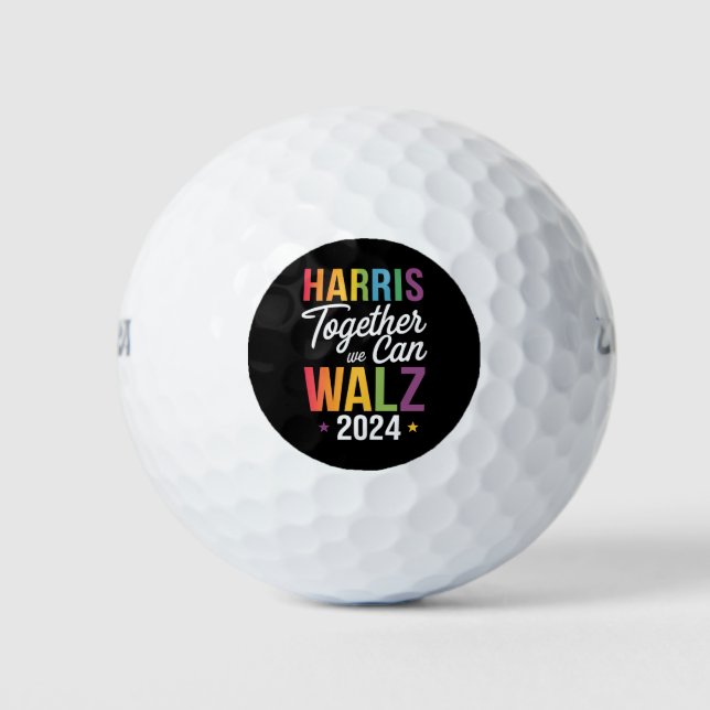 Harris Walz 2024 Kamala Together We Can LGBT Golf Balls (Front)