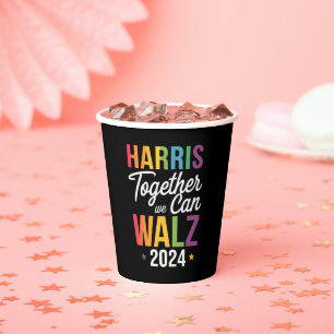 Harris Walz 2024 Kamala Together We Can LGBT Paper Cups