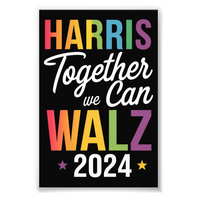 Harris Walz 2024 Kamala Together We Can LGBT Photo Print (Front)
