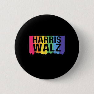 Harris Walz 2024 Lgbtq Gay Pride Rainbow Kamala Ha Button