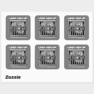 HARRIS-WALZ 2024 LOCK HIM UP SQUARE STICKER