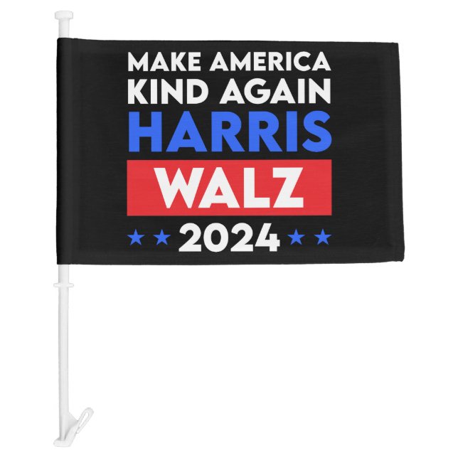 Harris Walz 2024 Make America Kind Again Car Flag (Front)
