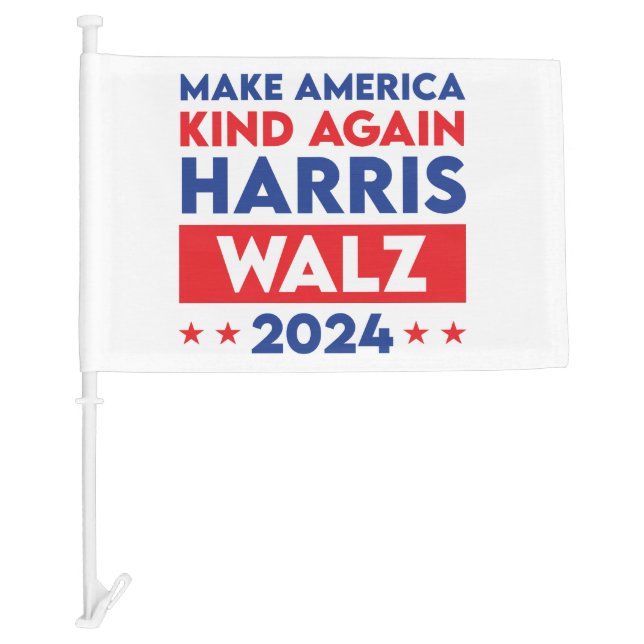 Harris Walz 2024 Make America Kind Again Car Flag (Front)