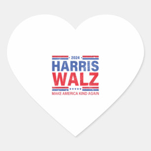 Harris Walz 2024 Make America Kind Again Heart Sticker