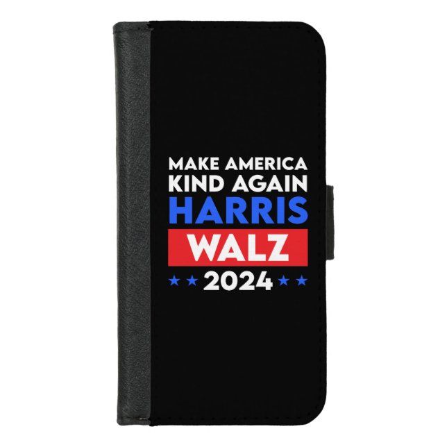 Harris Walz 2024 Make America Kind Again iPhone Wallet Case (Front)