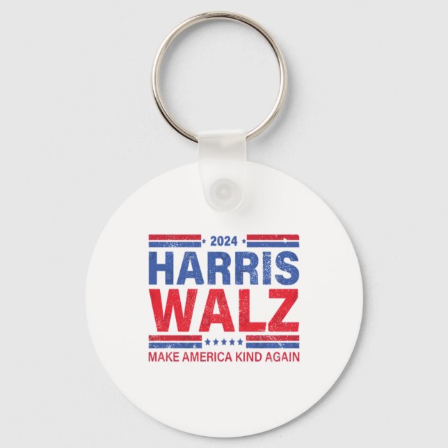 Harris Walz 2024 Make America Kind Again  Keychain (Front)