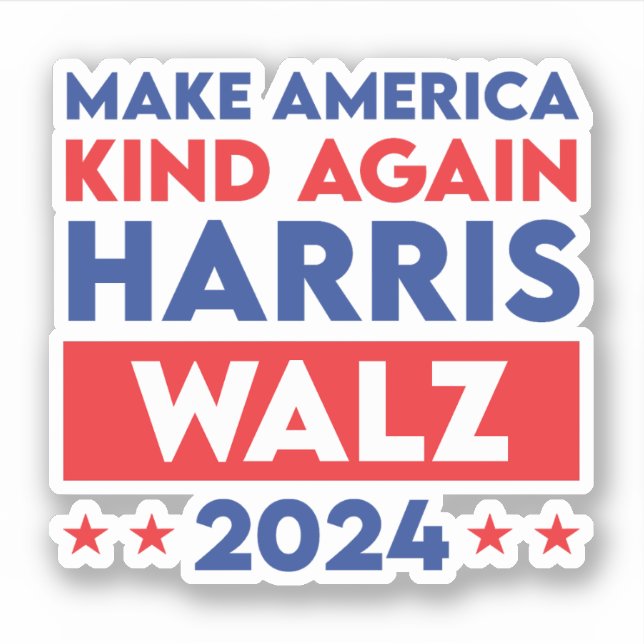 Harris Walz 2024 Make America Kind Again Sticker (Front)