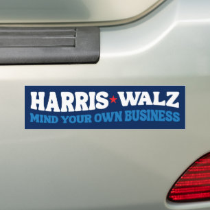 Harris Walz 2024 Mind Your Own Business Bumper Sticker