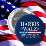 Harris Walz 2024 Obviously Button<br><div class="desc">Harris Walz 2024 Obviously</div>