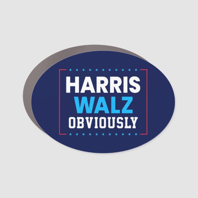 Harris Walz 2024 Obviously Car Magnet (Front)