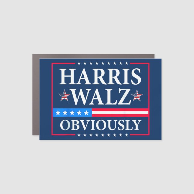 Harris Walz 2024 Obviously Car Magnet (Front)