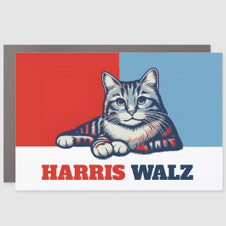 Harris Walz 2024 Obviously Cat Car Magnet