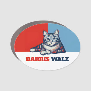 Harris Walz 2024 Obviously Cat Car Magnet