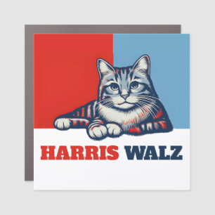 Harris Walz 2024 Obviously Cat Car Magnet