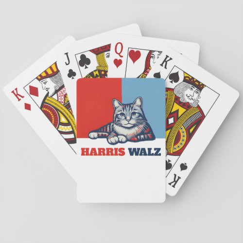 Harris Walz 2024 Obviously Cat Poker Cards