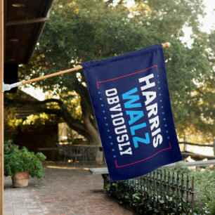 Harris Walz 2024 Obviously House Flag