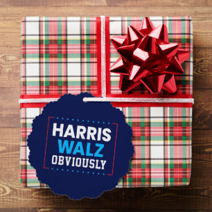 Harris Walz 2024 Obviously Ornament Card