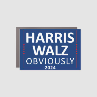 Harris Walz 2024 Obviously - Presidential Election Car Magnet