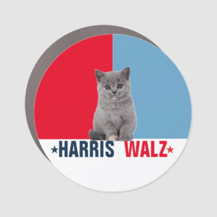 Harris Walz 2024 Obviously Red Blue Car Magnet