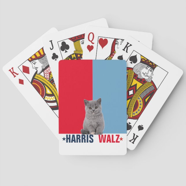 Harris Walz 2024 Obviously Red Blue Poker Cards (Back)