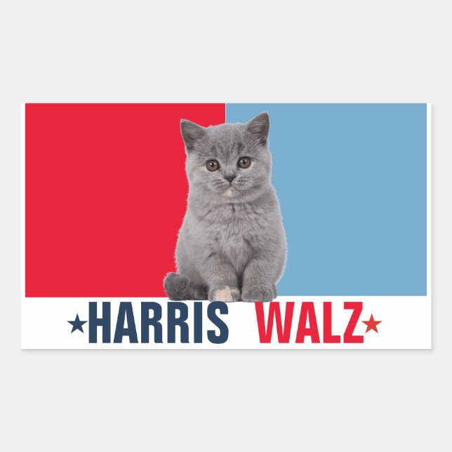 Harris Walz 2024 Obviously Red Blue Rectangular Sticker (Front)