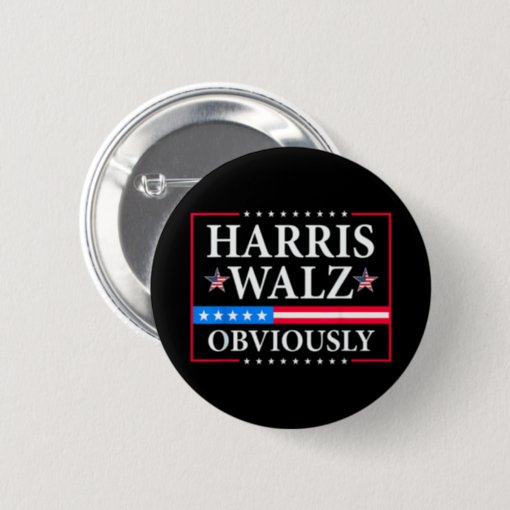 Harris Walz 2024 Obviously Tim Walz Button Zazzle