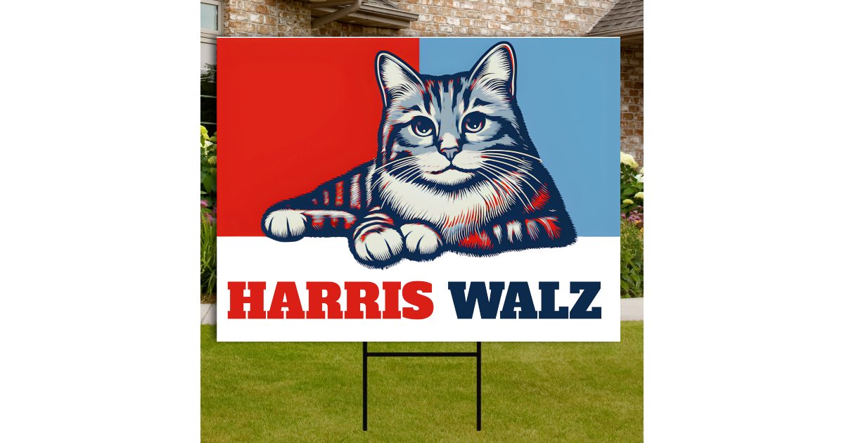 Harris Walz 2024 Obviously Yard Sign Zazzle