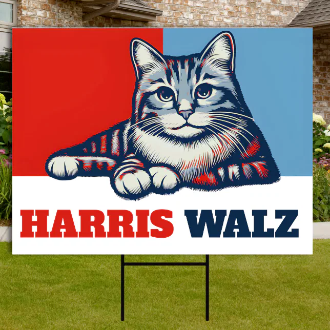 Harris Walz 2024 Obviously Yard Sign Zazzle