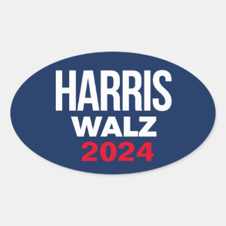 Harris Walz 2024 Oval Sticker