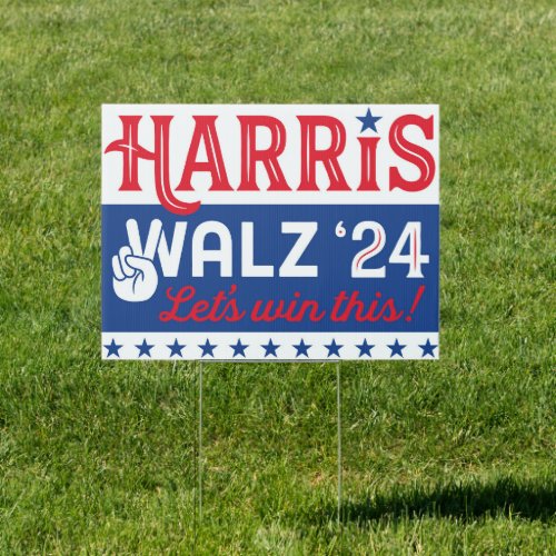 Harris Walz 2024 Peace Yard Sign