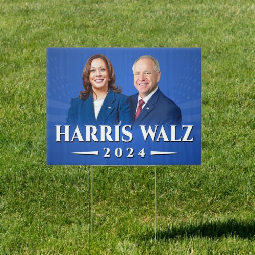 Harris Walz 2024 photo yard sign 