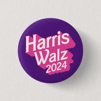 Harris Walz 2024 Pink Button