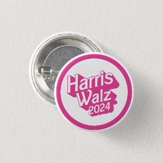 Harris Walz 2024 Pink Button