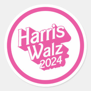 Harris Walz 2024 Pink Classic Round Sticker