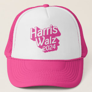Harris Walz 2024 Pink Trucker Hat