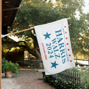 Harris Walz 2024 Political Election Double Sided House Flag