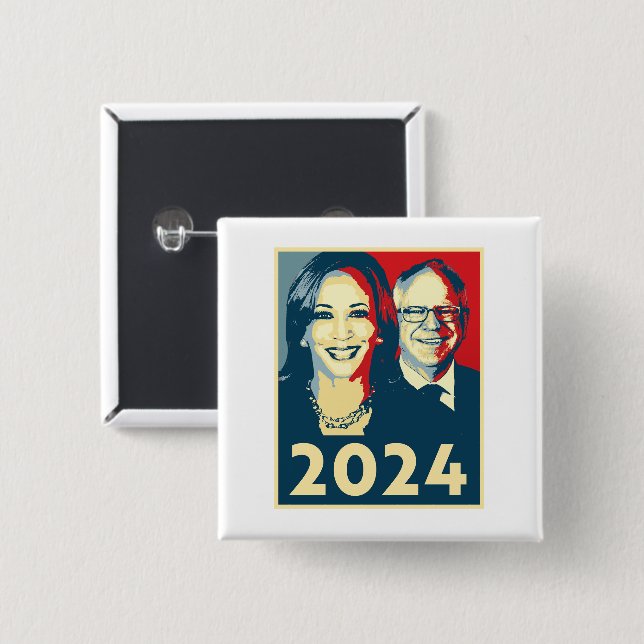 Harris Walz 2024 Poster Button (Front & Back)