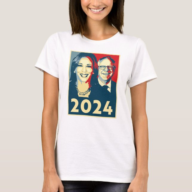 Harris Walz 2024 Poster T-Shirt (Front)