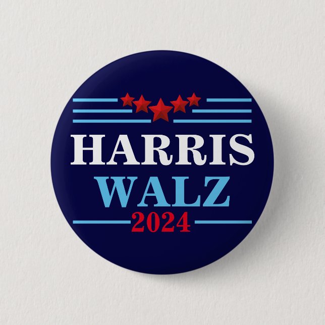 Harris Walz 2024 President - Tim Walz  Button (Front)