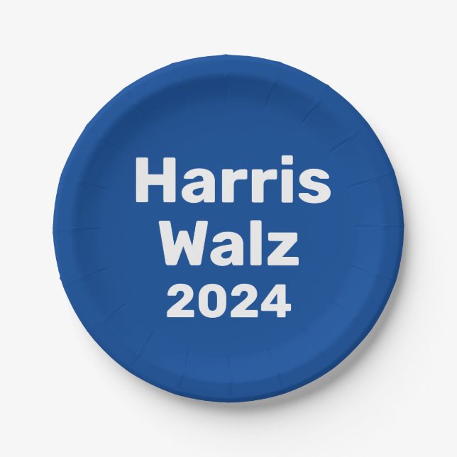 Harris / Walz 2024 Presidential Campaign Paper Plates (Front)