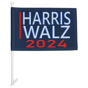 Harris Walz 2024 Presidential Election Car Flag