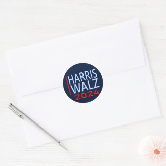 Harris Walz 2024 Presidential Election Classic Round Sticker