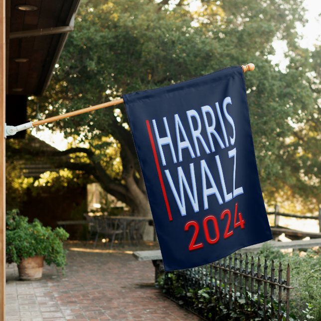 Harris Walz 2024 Presidential Election House Flag (In SItu)
