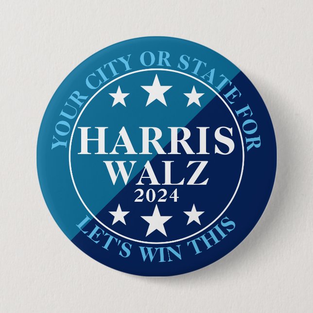 Harris Walz 2024 Presidential Election Political Button (Front)