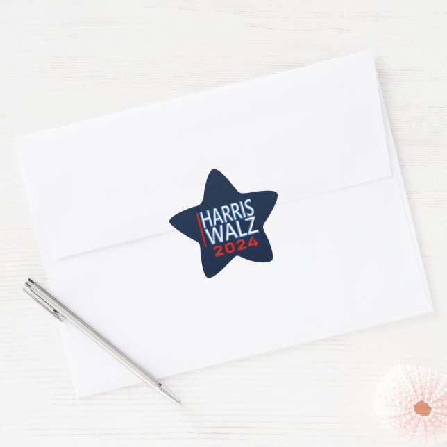 Harris Walz 2024 Presidential Election  Star Sticker (Envelope)