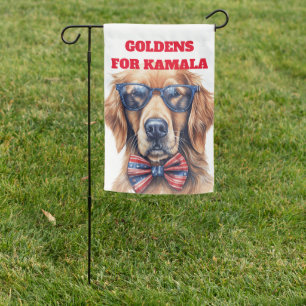 HARRIS WALZ 2024 PRESIDENTIAL GOLDEN RETRIEVER DOG GARDEN FLAG