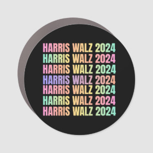 Harris Walz 2024 Rainbow Car Magnet