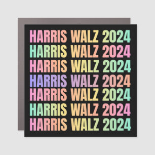 Harris Walz 2024 Rainbow Car Magnet